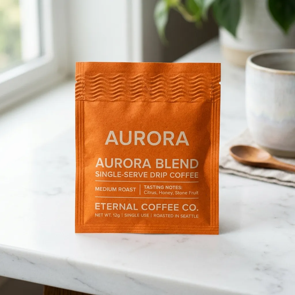 Orange_coffee_sachet_on_countertop