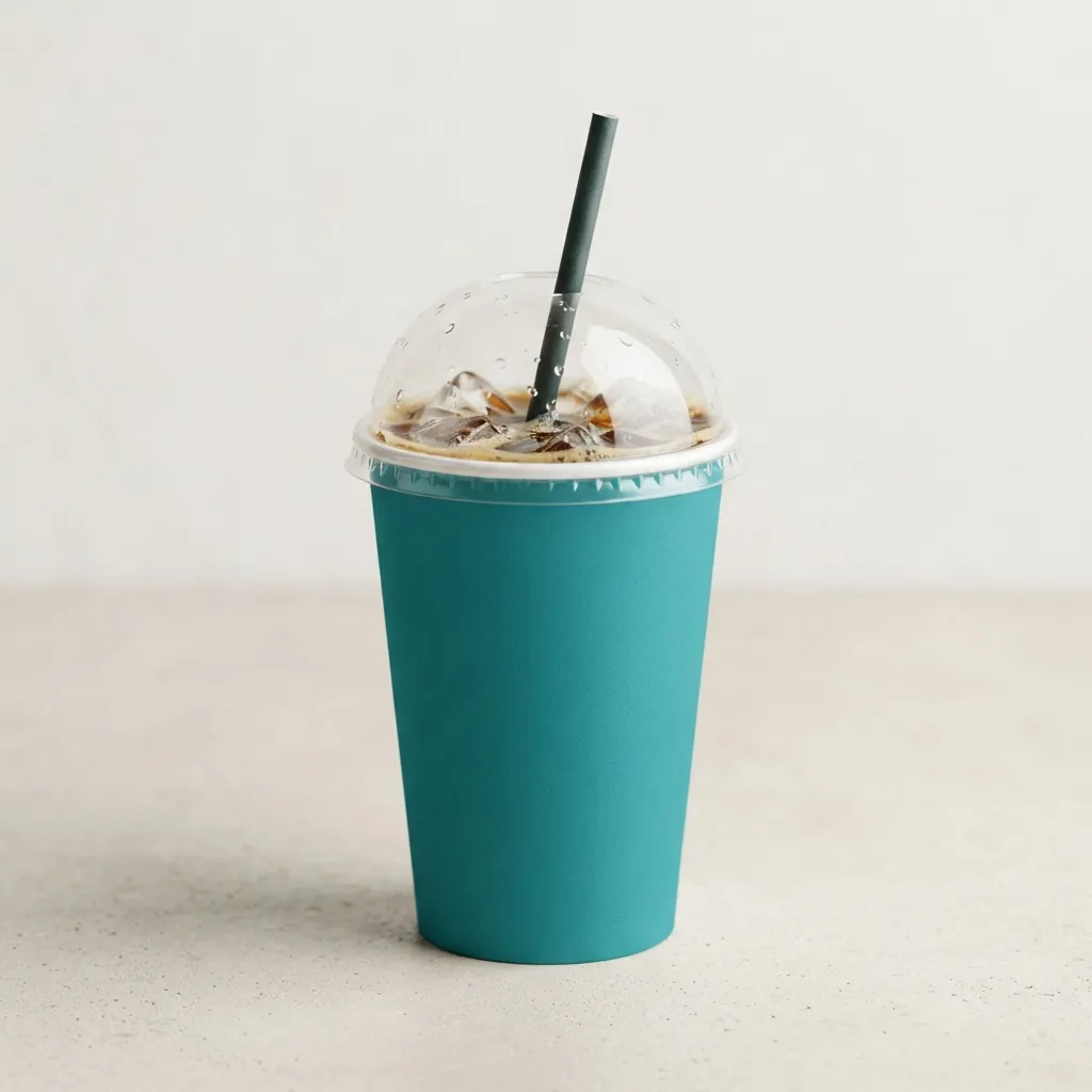 tazas de café con hielo sostenible