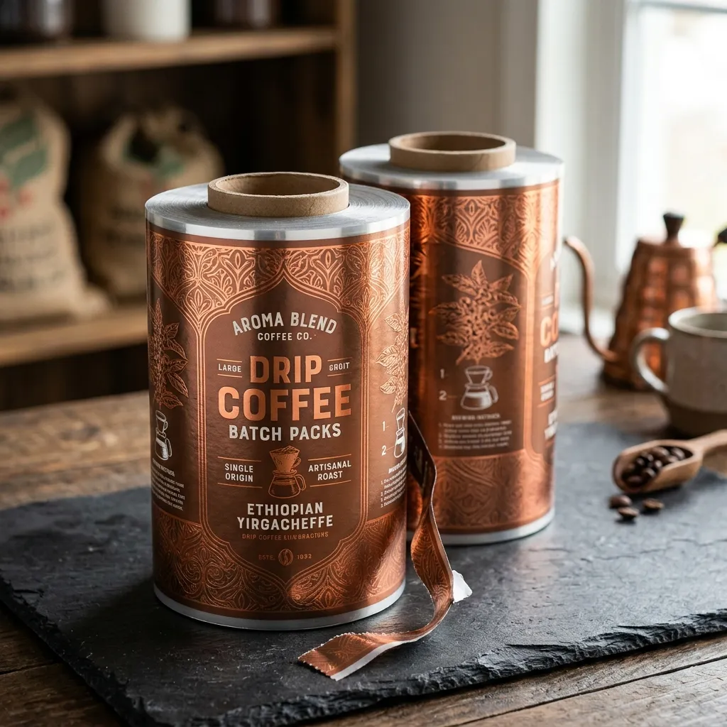 paquetes de rollo de película de café