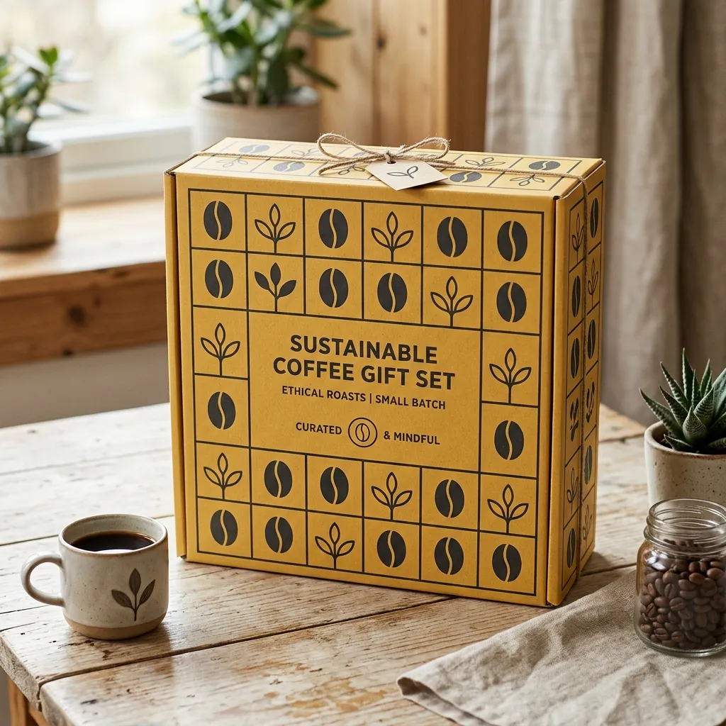 Cajas de regalo de café sostenible y verde