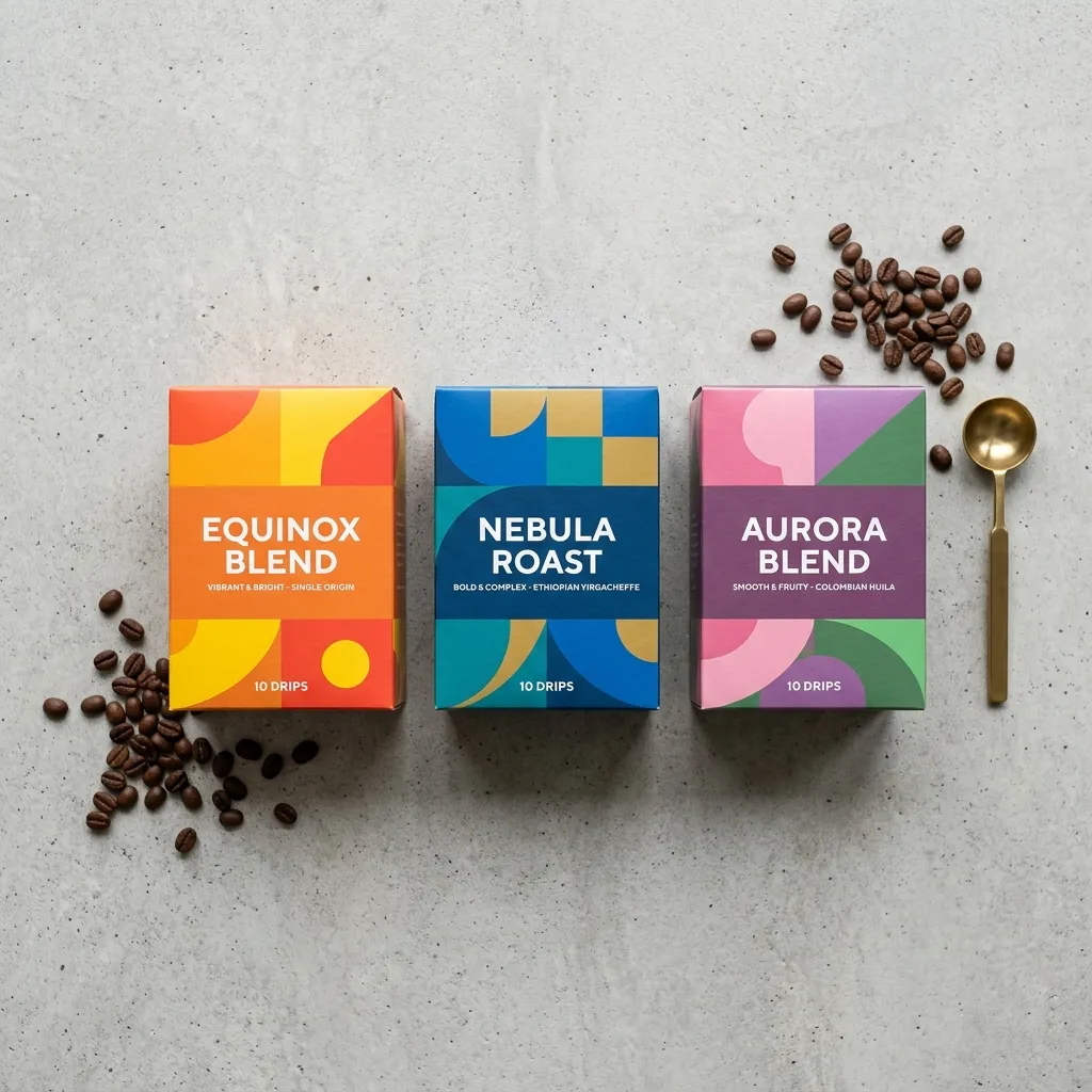 cajas de envases de goteo de café
