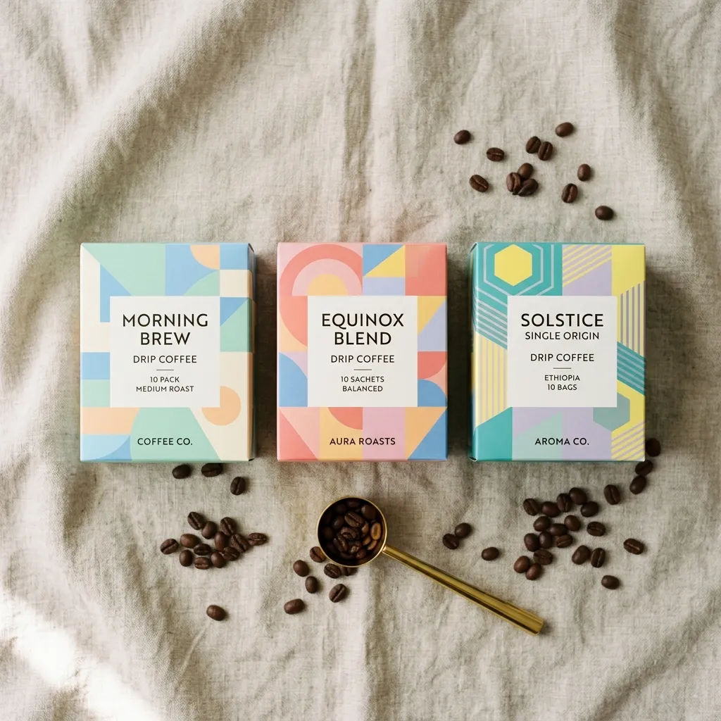 cajas de empaquetado de café por goteo