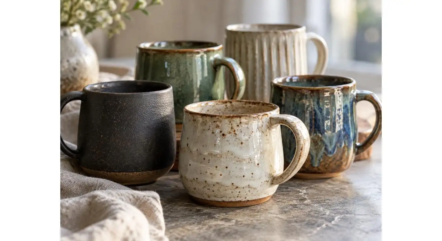 Diseño de tazas de café cerámicas