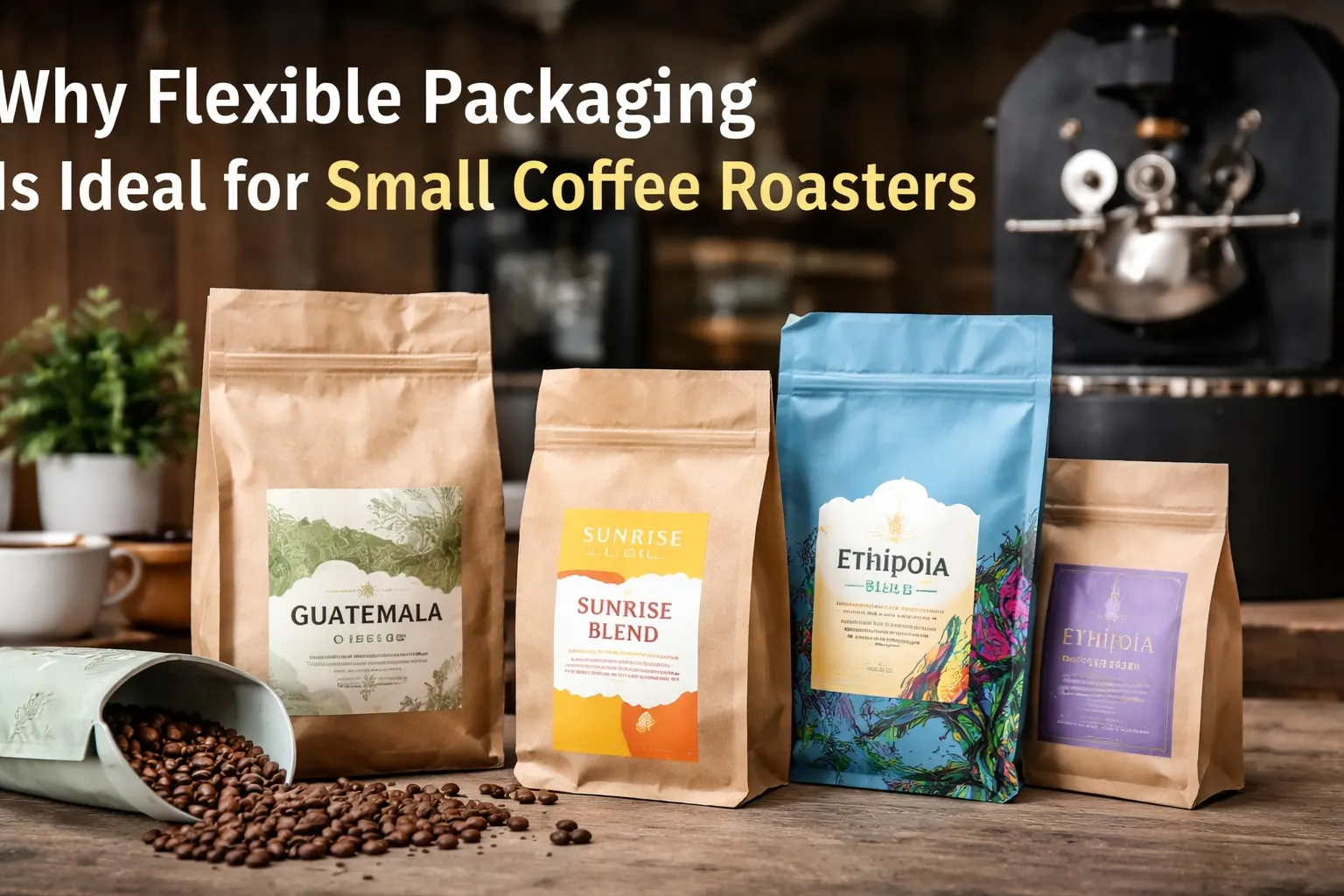 ¿Por qué los pequeños tostadores de café eligen envases flexibles??