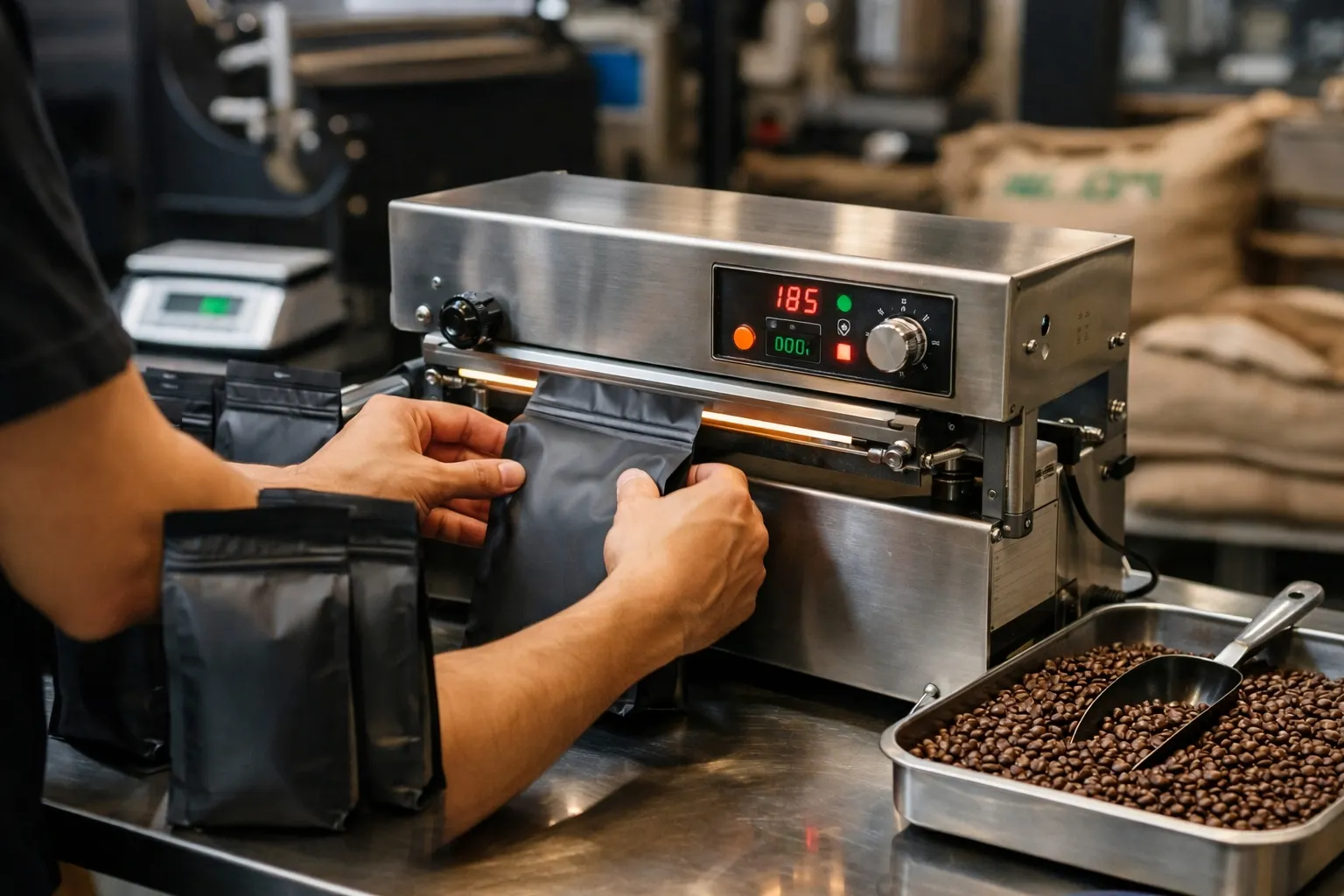 Elige una máquina adecuada para sellar envases de café