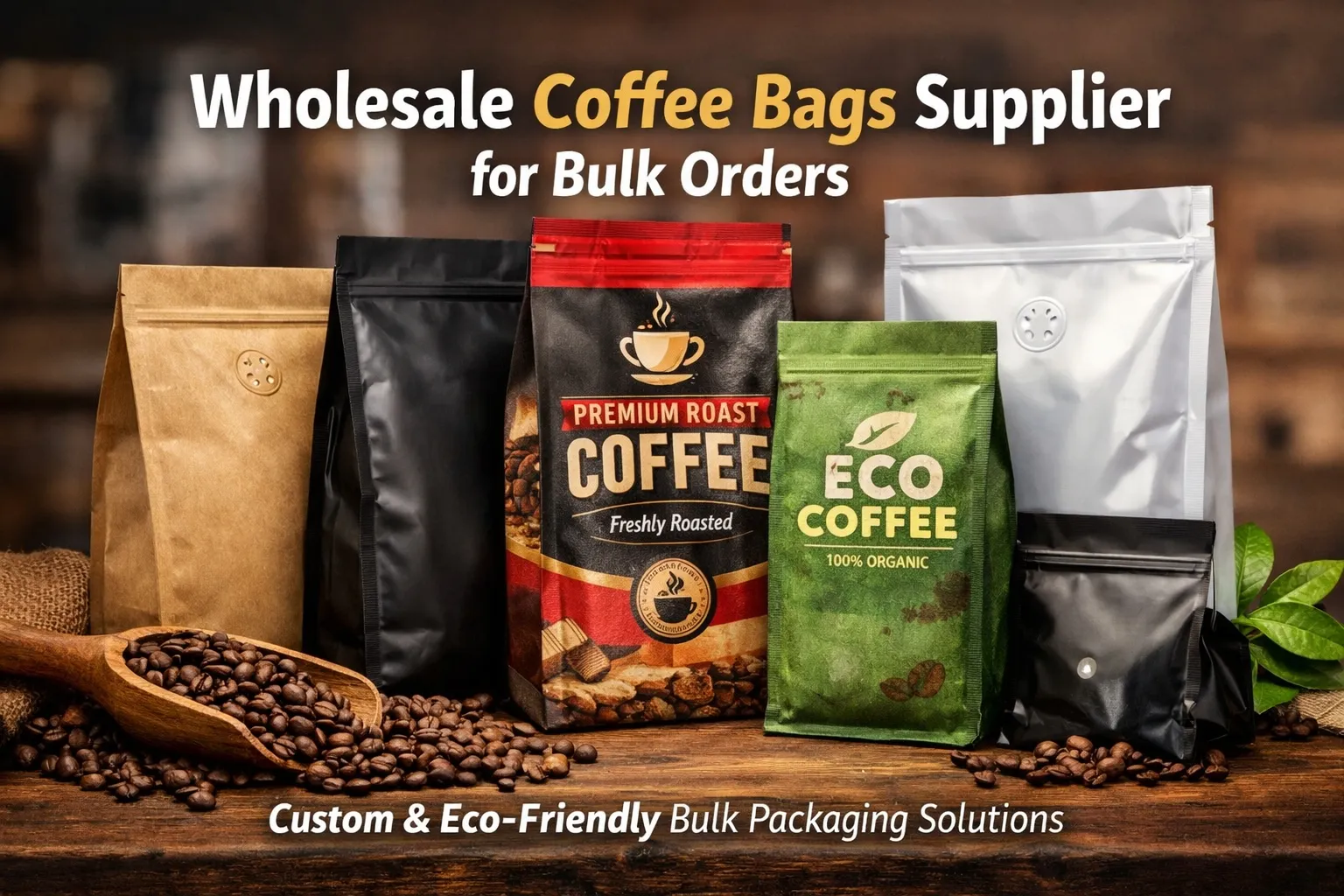 Proveedor mayorista de bolsas de café para pedidos al por mayor