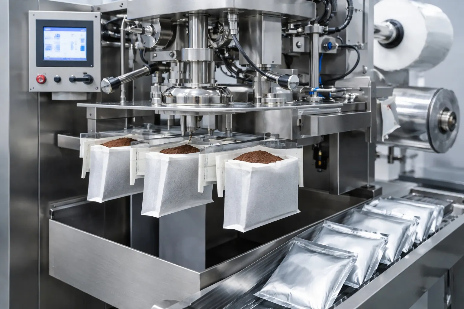 Máquina de empaquetar bolsas de café por goteo