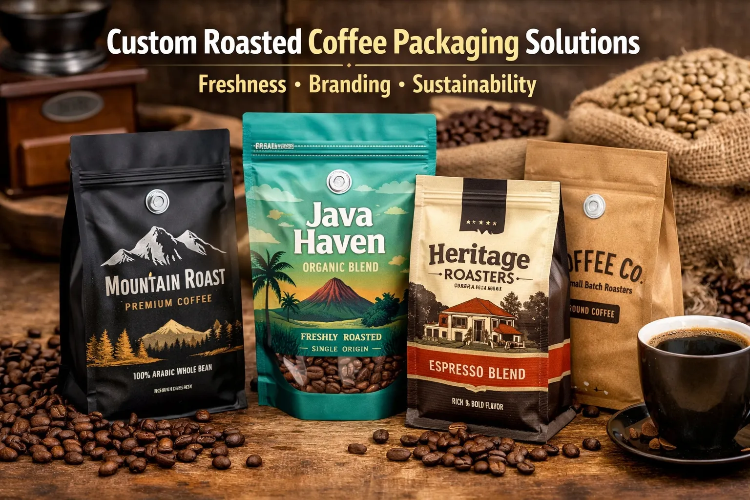 Soluciones personalizadas de envasado para café tostado