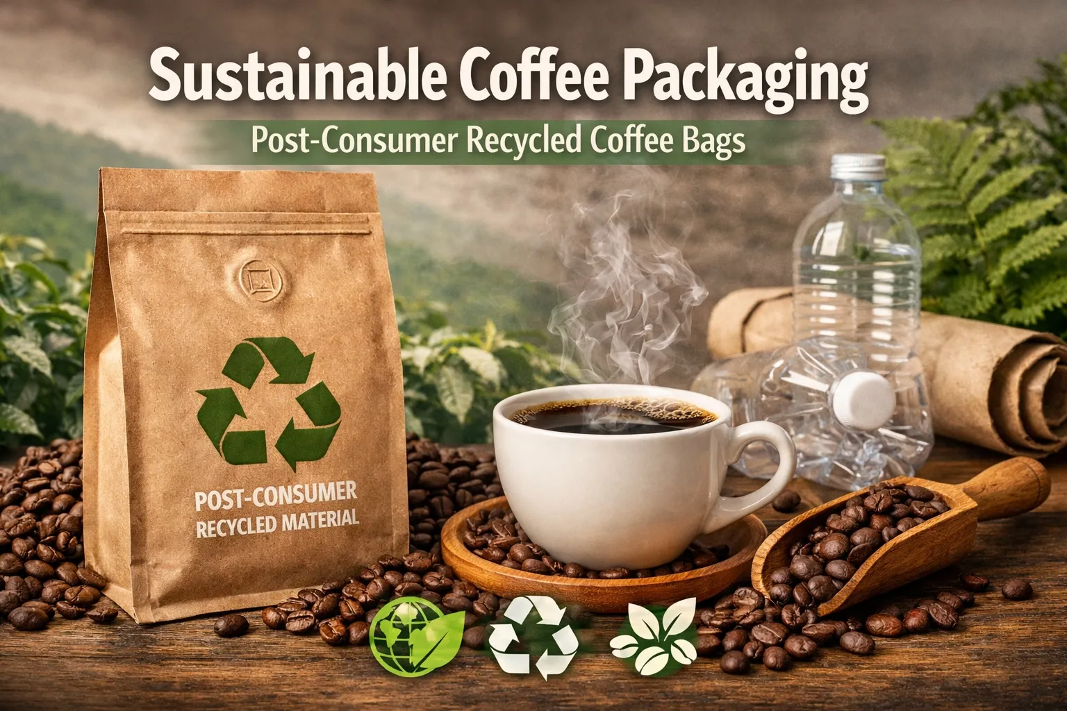 Bolsas de café recicladas post-consumo