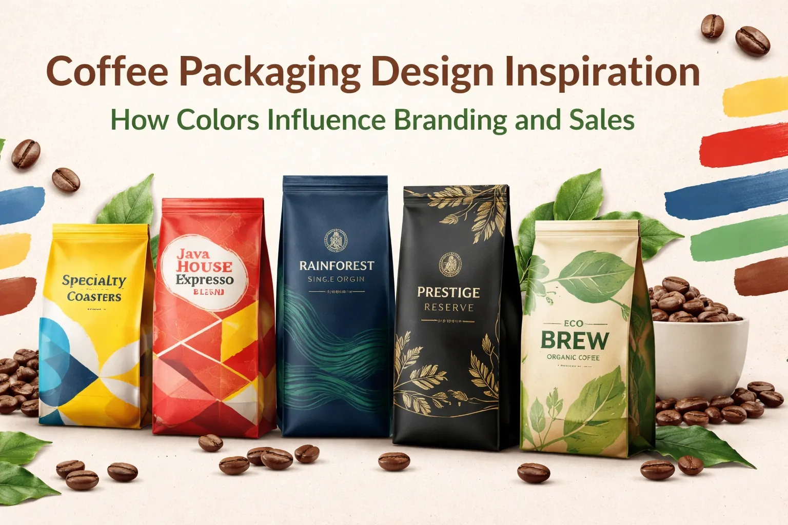 El diseño del envase del café: Por qué importa el color.