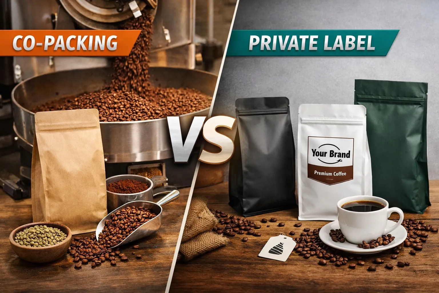 Co-packaging vs envase de café de marca propia