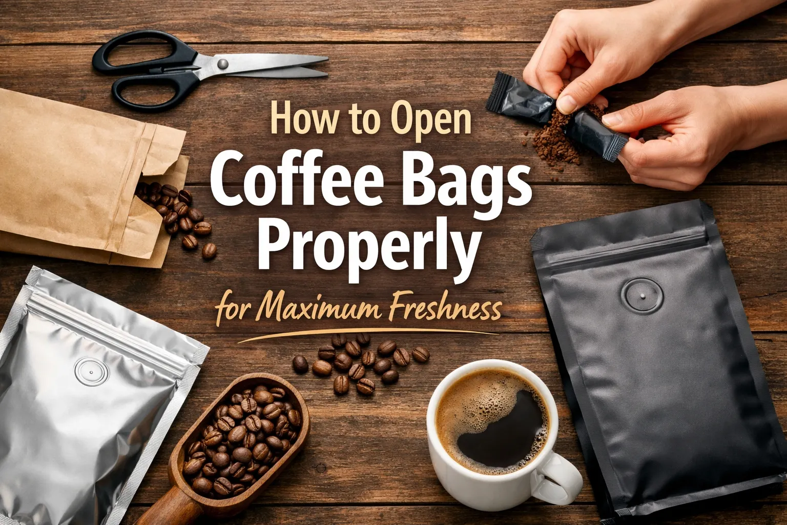 ¿Cómo abrir la bolsa de café?