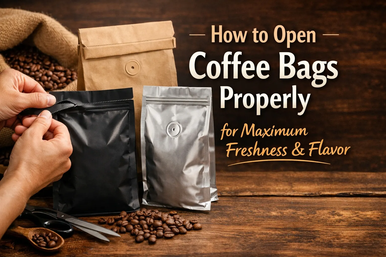 ¿Cómo abrir una bolsa de café?