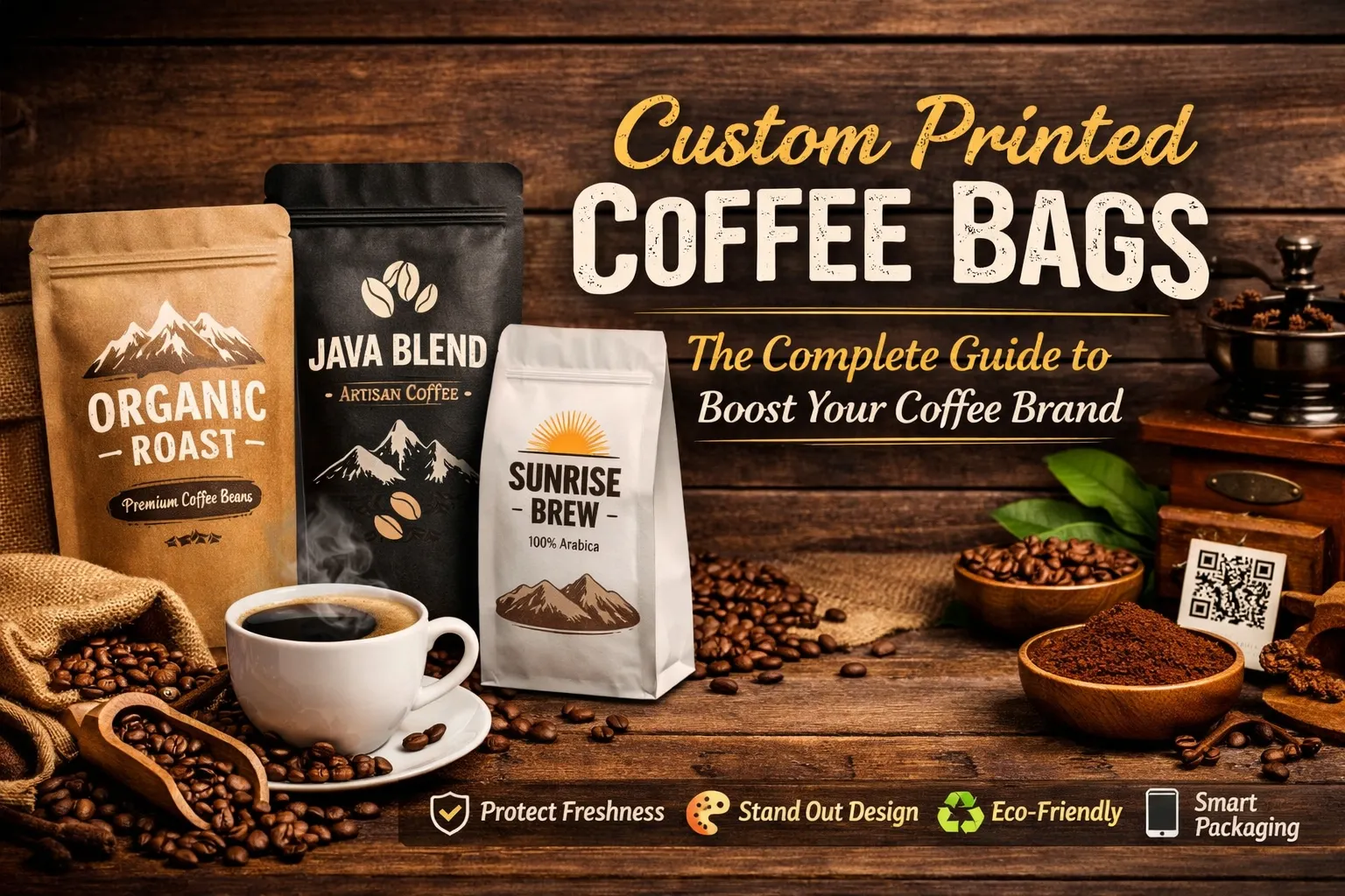 Impresión personalizada en bolsas de café