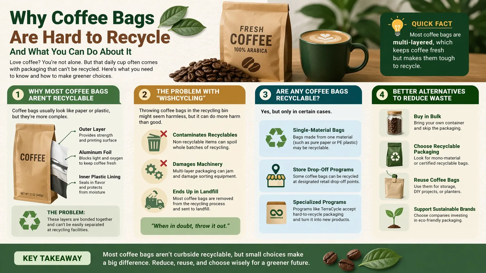 ¿Se pueden reciclar las bolsas de café?