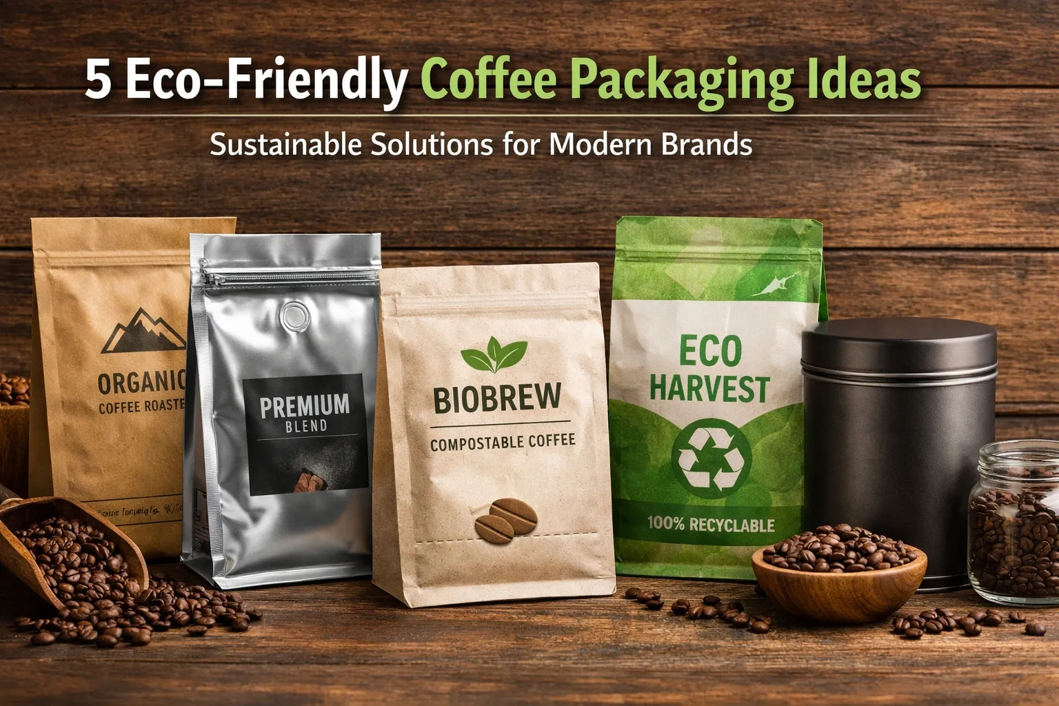 Ideas de bolsas de café ecológicas para marcas modernas